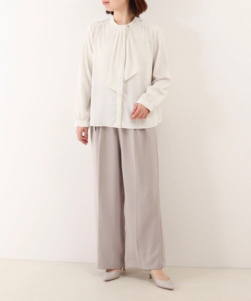 MICO COULIER（ミコクリエ）の「エラスティックカルゼブラウス（シャツ/ブラウス・レディース・ネイビー/オフホワイト・38）」の3枚目の写真