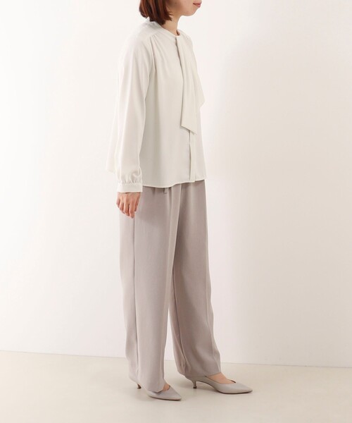 MICO COULIER（ミコクリエ）の「エラスティックカルゼブラウス（シャツ/ブラウス・レディース・ネイビー/オフホワイト・38）」の4枚目の写真