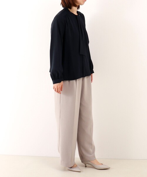 MICO COULIER（ミコクリエ）の「エラスティックカルゼブラウス（シャツ/ブラウス・レディース・ネイビー/オフホワイト・38）」の7枚目の写真