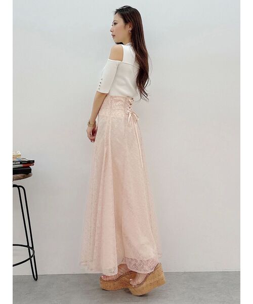 MERCURYDUO（マーキュリーデュオ）の「ビスチェ風カットアウトニット（ニット/セーター・レディース・ライム/ブラック/オフホワイト・FREE）」の12枚目の写真