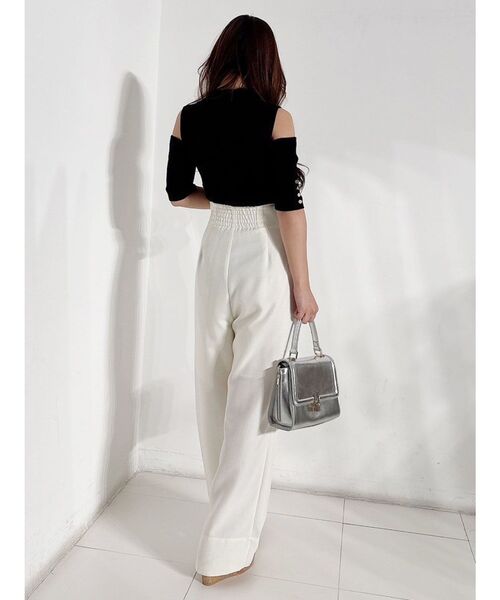 MERCURYDUO（マーキュリーデュオ）の「ビスチェ風カットアウトニット（ニット/セーター・レディース・ライム/ブラック/オフホワイト・FREE）」の17枚目の写真