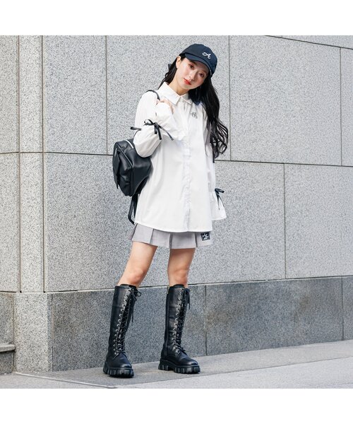 algy（アルジー）の「2WAYチュールりぼんキャップ（キャップ・キッズ・ブラック/アイボリー・MEDIUM/SMALL）」の3枚目の写真