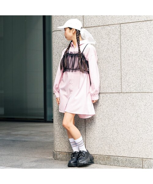 algy（アルジー）の「2WAYチュールりぼんキャップ（キャップ・キッズ・ブラック/アイボリー・MEDIUM/SMALL）」の4枚目の写真