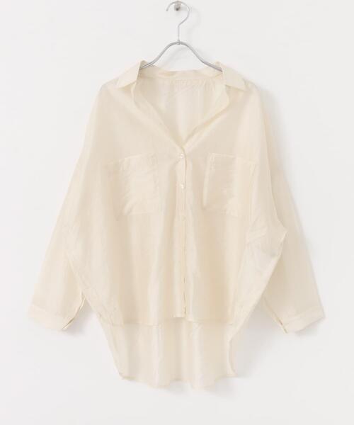 ITEMS URBANRESEARCH（アイテムズ アーバンリサーチ）の「シアーポケットスキッパーシャツ（シャツ/ブラウス・レディース・ライトブルー/ホワイト系その他/ネイビー・FREE）」の11枚目の写真