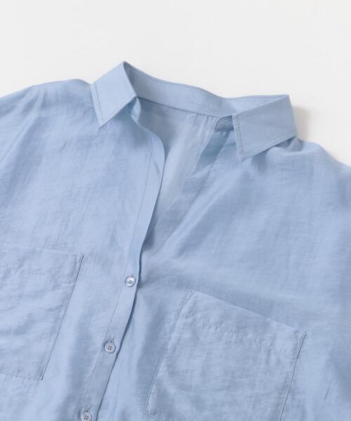 ITEMS URBANRESEARCH（アイテムズ アーバンリサーチ）の「シアーポケットスキッパーシャツ（シャツ/ブラウス・レディース・ライトブルー/ホワイト系その他/ネイビー・FREE）」の19枚目の写真