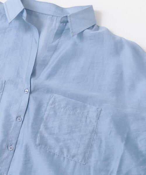 ITEMS URBANRESEARCH（アイテムズ アーバンリサーチ）の「シアーポケットスキッパーシャツ（シャツ/ブラウス・レディース・ライトブルー/ホワイト系その他/ネイビー・FREE）」の20枚目の写真