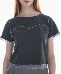 idem | sheer layered tops／チュールドッキングメロートップス(Tシャツ/カットソー)