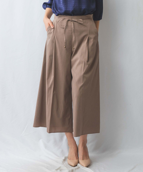 NARACAMICIE（ナラカミーチェ）の「【NARACAMICIE】【セットアップ対応】ポリ麻ワイドパンツ（その他パンツ・レディース・ブラウン/ネイビー・M/L/XL）」の14枚目の写真