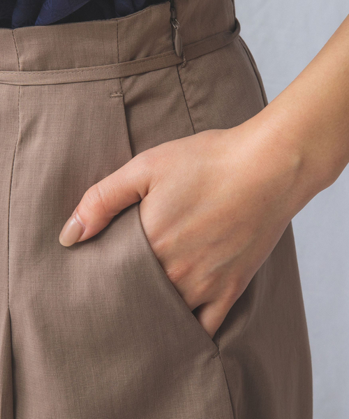 NARACAMICIE（ナラカミーチェ）の「【NARACAMICIE】【セットアップ対応】ポリ麻ワイドパンツ（その他パンツ・レディース・ブラウン/ネイビー・M/L/XL）」の5枚目の写真