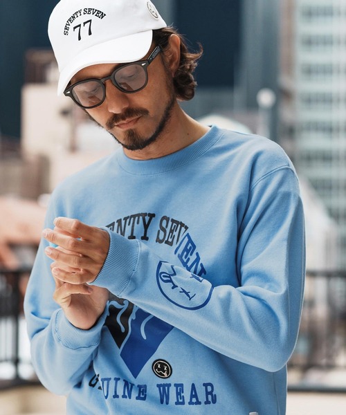 seventy seven(セブンティセブン)の「msw1660-middle onz sweat shirts (heartGW) スウェット(スウェット・メンズ・サックスブルー/ブラック/ヘザーグレー・S/M/L/XL)」の5枚目の写真