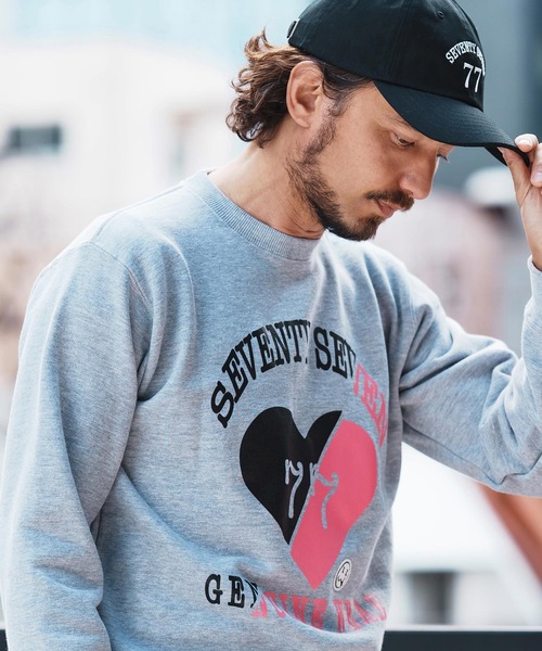 seventy seven(セブンティセブン)の「msw1660-middle onz sweat shirts (heartGW) スウェット(スウェット・メンズ・サックスブルー/ブラック/ヘザーグレー・S/M/L/XL)」の10枚目の写真