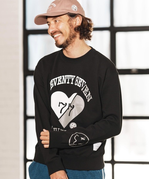seventy seven(セブンティセブン)の「msw1660-middle onz sweat shirts (heartGW) スウェット(スウェット・メンズ・サックスブルー/ブラック/ヘザーグレー・S/M/L/XL)」の15枚目の写真