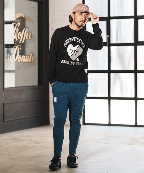 seventy seven(セブンティセブン)の「msw1660-middle onz sweat shirts (heartGW) スウェット(スウェット・メンズ・サックスブルー/ブラック/ヘザーグレー・S/M/L/XL)」の18枚目の写真