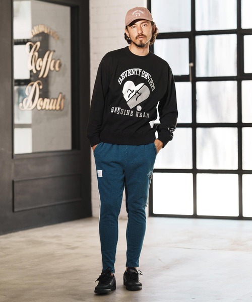 seventy seven(セブンティセブン)の「msw1660-middle onz sweat shirts (heartGW) スウェット(スウェット・メンズ・サックスブルー/ブラック/ヘザーグレー・S/M/L/XL)」の19枚目の写真