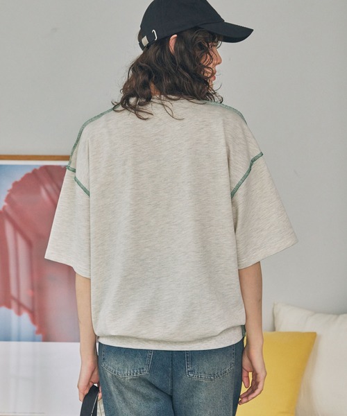 ナンバリング刺繍 配色ロックステッチ Tシャツ MONO-MART LADY'S│MONO
