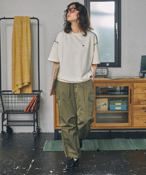 ナンバリング刺繍 配色ロックステッチ Tシャツ MONO-MART LADY'S