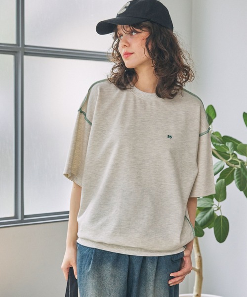 ナンバリング刺繍 配色ロックステッチ Tシャツ MONO-MART LADY'S│MONO