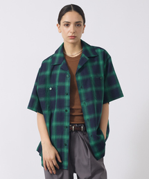 【UNIVERSALOVERALL / ユニバーサルオーバーオール】OPEN COLLAR SHIRT/半端袖オープンカラーシャツ