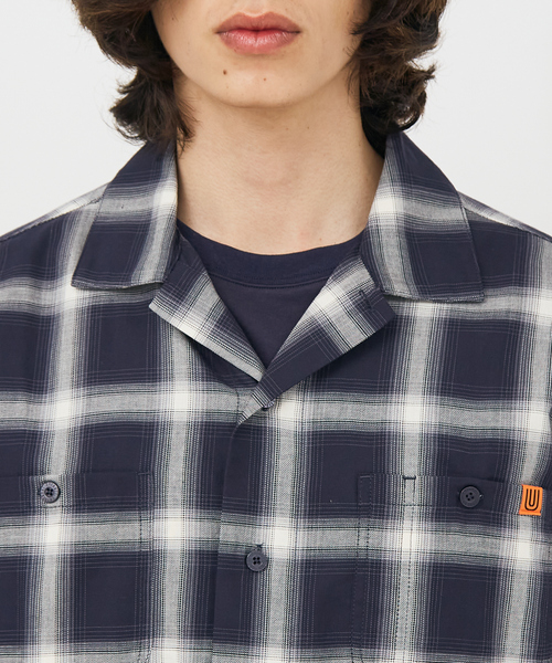 UNIVERSAL OVERALL(ユニバーサルオーバーオール)の「【UNIVERSALOVERALL / ユニバーサルオーバーオール】OPEN COLLAR SHIRT/半端袖オープンカラーシャツ(シャツ/ブラウス・メンズ・ホワイト系その他/ブルー系その他/グリーン系その他・M/L)」の9枚目の写真