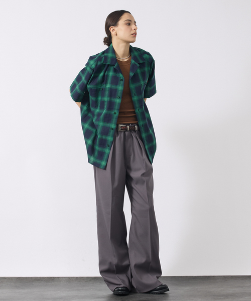 UNIVERSAL OVERALL(ユニバーサルオーバーオール)の「【UNIVERSALOVERALL / ユニバーサルオーバーオール】OPEN COLLAR SHIRT/半端袖オープンカラーシャツ(シャツ/ブラウス・メンズ・ホワイト系その他/ブルー系その他/グリーン系その他・M/L)」の19枚目の写真