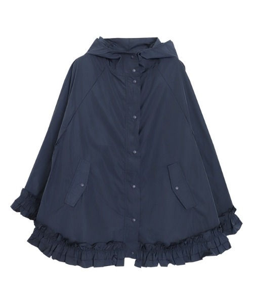 ⭐️限定セール⭐️CADUNE カデュネ フリルポンチョコート 38 ブルー