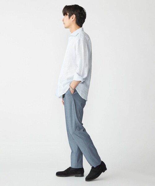 SHIPS(シップス)の「SHIPS: ウォッシュド リネン ストライプ シャツ(シャツ/ブラウス・メンズ・トップグレー/ライトグリーン・SMALL/MEDIUM/LARGE/X-LARGE)」の7枚目の写真