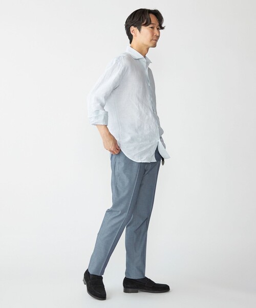 SHIPS(シップス)の「SHIPS: ウォッシュド リネン ストライプ シャツ(シャツ/ブラウス・メンズ・トップグレー/ライトグリーン・SMALL/MEDIUM/LARGE/X-LARGE)」の9枚目の写真
