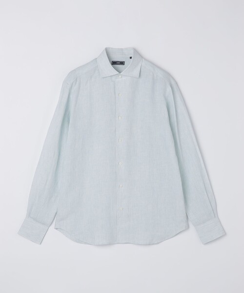 SHIPS(シップス)の「SHIPS: ウォッシュド リネン ストライプ シャツ(シャツ/ブラウス・メンズ・トップグレー/ライトグリーン・SMALL/MEDIUM/LARGE/X-LARGE)」の10枚目の写真