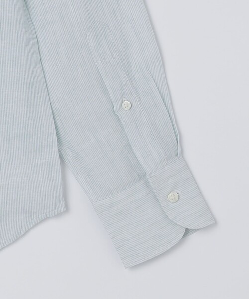 SHIPS(シップス)の「SHIPS: ウォッシュド リネン ストライプ シャツ(シャツ/ブラウス・メンズ・トップグレー/ライトグリーン・SMALL/MEDIUM/LARGE/X-LARGE)」の14枚目の写真
