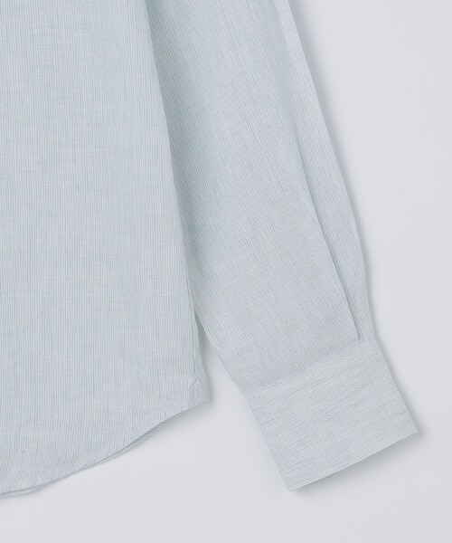 セール】SHIPS: ウォッシュド リネン ストライプ シャツ（シャツ