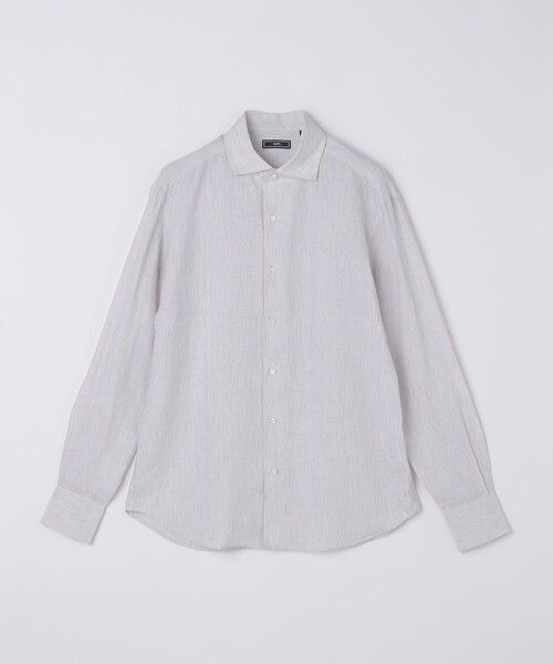 セール】SHIPS: ウォッシュド リネン ストライプ シャツ（シャツ