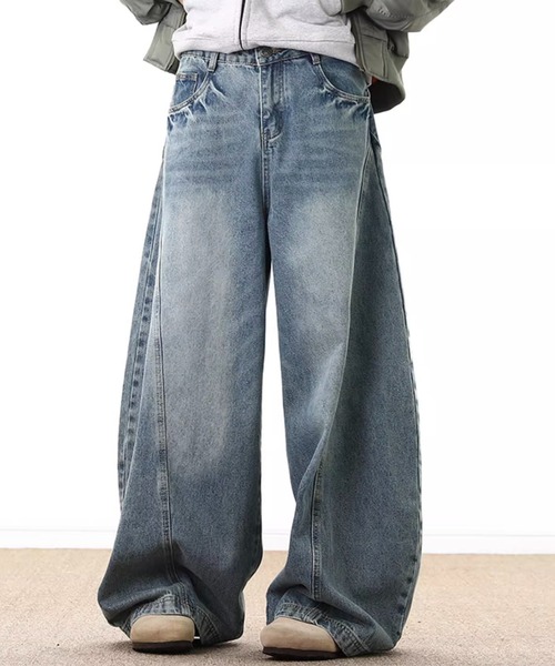 WESTBOY(ウエストボーイ)の「カーブデニムパンツ/ワイドデニムパンツ WO25S9PT05【WB ORIGINALS】(デニムパンツ・メンズ・ブルー・L/M/XL)」の5枚目の写真