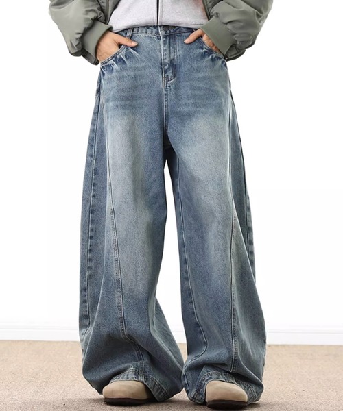 WESTBOY(ウエストボーイ)の「カーブデニムパンツ/ワイドデニムパンツ WO25S9PT05【WB ORIGINALS】(デニムパンツ・メンズ・ブルー・L/M/XL)」の7枚目の写真