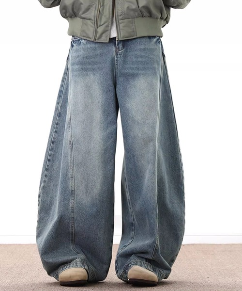 WESTBOY(ウエストボーイ)の「カーブデニムパンツ/ワイドデニムパンツ WO25S9PT05【WB ORIGINALS】(デニムパンツ・メンズ・ブルー・L/M/XL)」の8枚目の写真