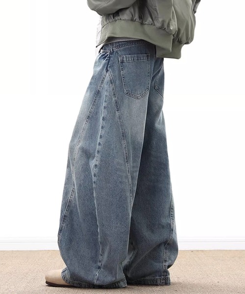 WESTBOY(ウエストボーイ)の「カーブデニムパンツ/ワイドデニムパンツ WO25S9PT05【WB ORIGINALS】(デニムパンツ・メンズ・ブルー・L/M/XL)」の9枚目の写真