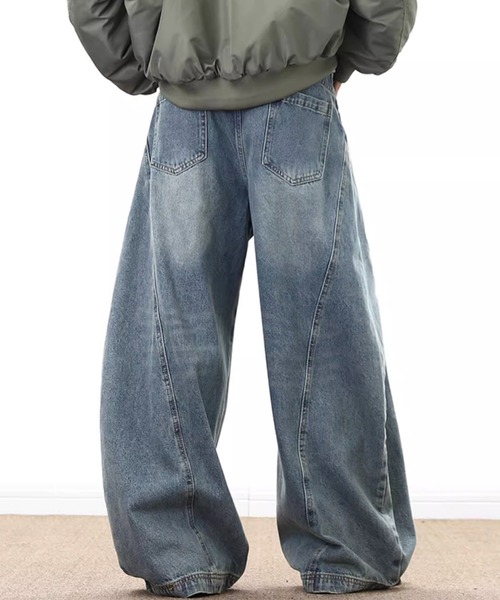 WESTBOY(ウエストボーイ)の「カーブデニムパンツ/ワイドデニムパンツ WO25S9PT05【WB ORIGINALS】(デニムパンツ・メンズ・ブルー・L/M/XL)」の10枚目の写真