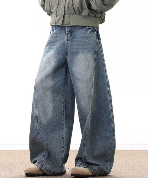 WESTBOY(ウエストボーイ)の「カーブデニムパンツ/ワイドデニムパンツ WO25S9PT05【WB ORIGINALS】(デニムパンツ・メンズ・ブルー・L/M/XL)」の11枚目の写真