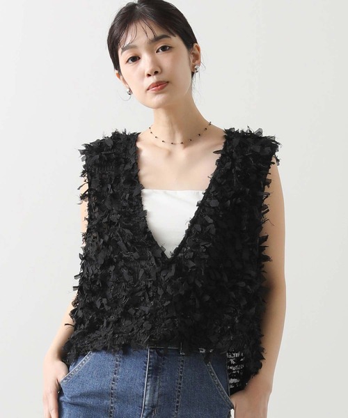 Gready Brilliant ニット セーター フロントコード刺繍レース