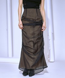 Organdy tuck layered シアーナロースカート