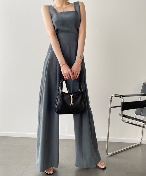 LAFFMO(ラフモ)の「セットアップ ノースリーブトップス&ハイウエストタックフレアパンツ(セットアップ・レディース・グレー/ベージュ/モカ/ブラック・F)」の14枚目の写真