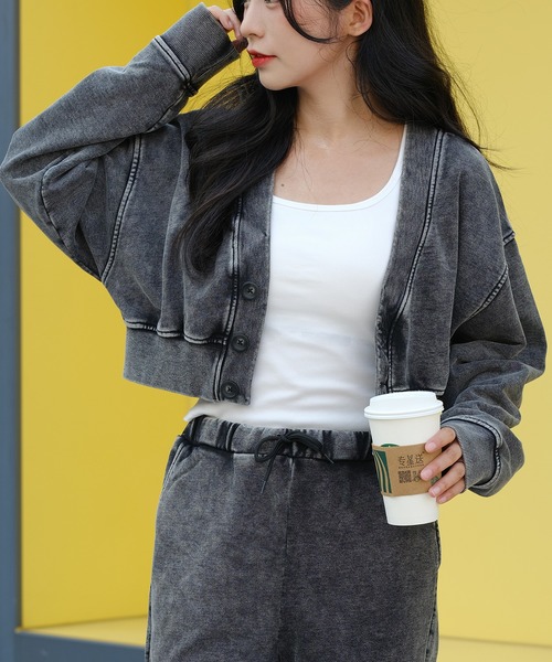 DURAS（デュラス）の「ヴィンテージ加工ショートカーディガン（カーディガン/ボレロ・レディース・ブルー/ブラック/ベージュ・SMALL/MEDIUM）」の21枚目の写真