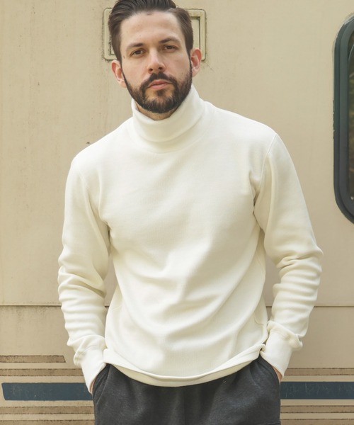 MR.OLIVE(ミスターオリーブ)の「HEAT THERMAL / STANDARD TURTLE NECK SHIRT(Tシャツ/カットソー・メンズ・オフホワイト/ブラック・MEDIUM/LARGE)」の1枚目の写真