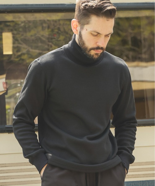 MR.OLIVE(ミスターオリーブ)の「HEAT THERMAL / STANDARD TURTLE NECK SHIRT(Tシャツ/カットソー・メンズ・オフホワイト/ブラック・MEDIUM/LARGE)」の2枚目の写真