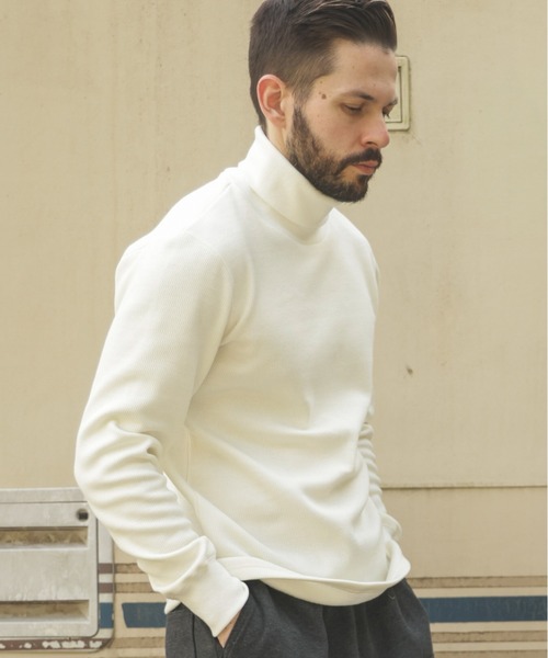 MR.OLIVE(ミスターオリーブ)の「HEAT THERMAL / STANDARD TURTLE NECK SHIRT(Tシャツ/カットソー・メンズ・オフホワイト/ブラック・MEDIUM/LARGE)」の8枚目の写真
