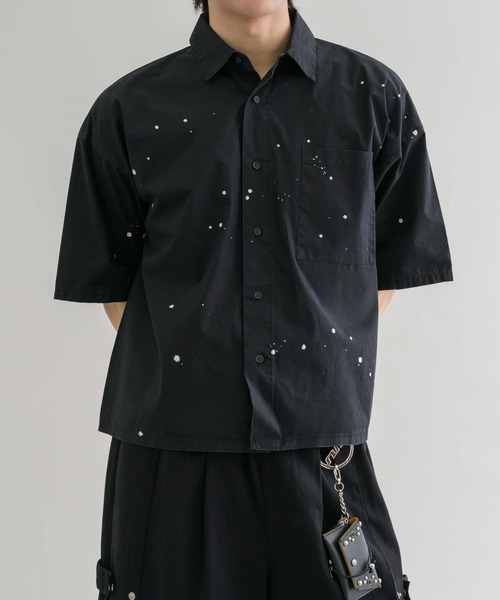 epnok ジャケットライクハーフスリーブシャツ セール】【EPNK】Painted half sleeve shirt / ペインテッド