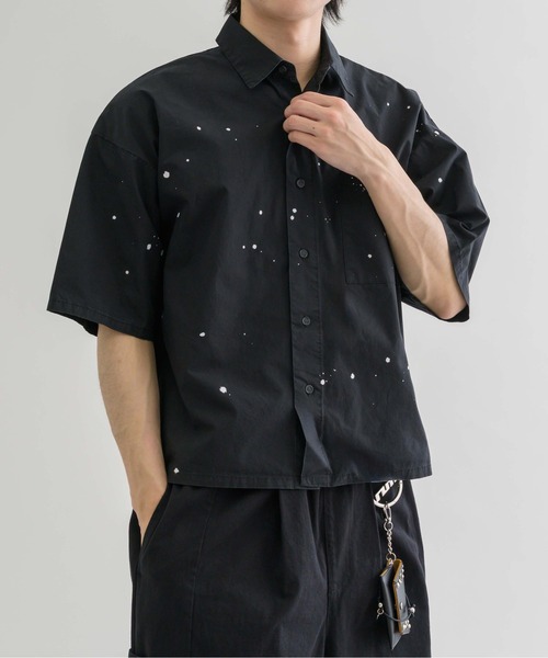 EPNK（イーピーエヌケー）の「【EPNK】Painted half sleeve shirt / ペインテッドハーフスリーブシャツ（シャツ/ブラウス・メンズ・チャコールグレー/ブラック・SMALL/MEDIUM/LARGE）」の3枚目の写真