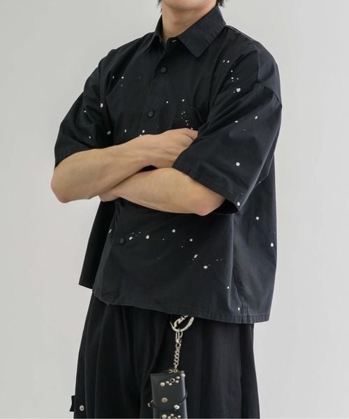 EPNK（イーピーエヌケー）の「【EPNK】Painted half sleeve shirt / ペインテッドハーフスリーブシャツ（シャツ/ブラウス・メンズ・チャコールグレー/ブラック・SMALL/MEDIUM/LARGE）」の5枚目の写真
