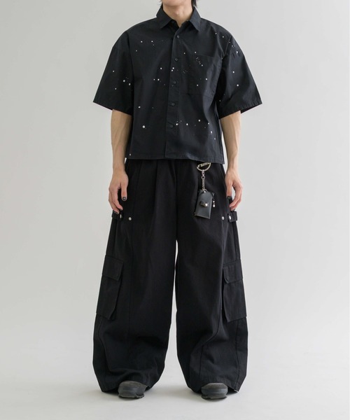 EPNK（イーピーエヌケー）の「【EPNK】Painted half sleeve shirt / ペインテッドハーフスリーブシャツ（シャツ/ブラウス・メンズ・チャコールグレー/ブラック・SMALL/MEDIUM/LARGE）」の8枚目の写真