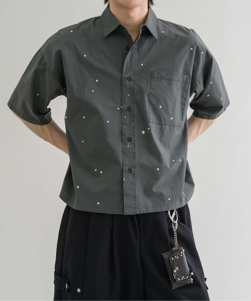 EPNK（イーピーエヌケー）の「【EPNK】Painted half sleeve shirt / ペインテッドハーフスリーブシャツ（シャツ/ブラウス・メンズ・チャコールグレー/ブラック・SMALL/MEDIUM/LARGE）」の12枚目の写真
