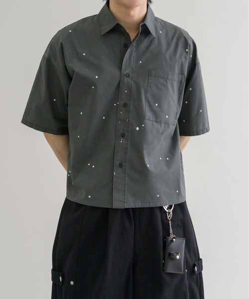 セール】【EPNK】Painted half sleeve shirt / ペインテッド
